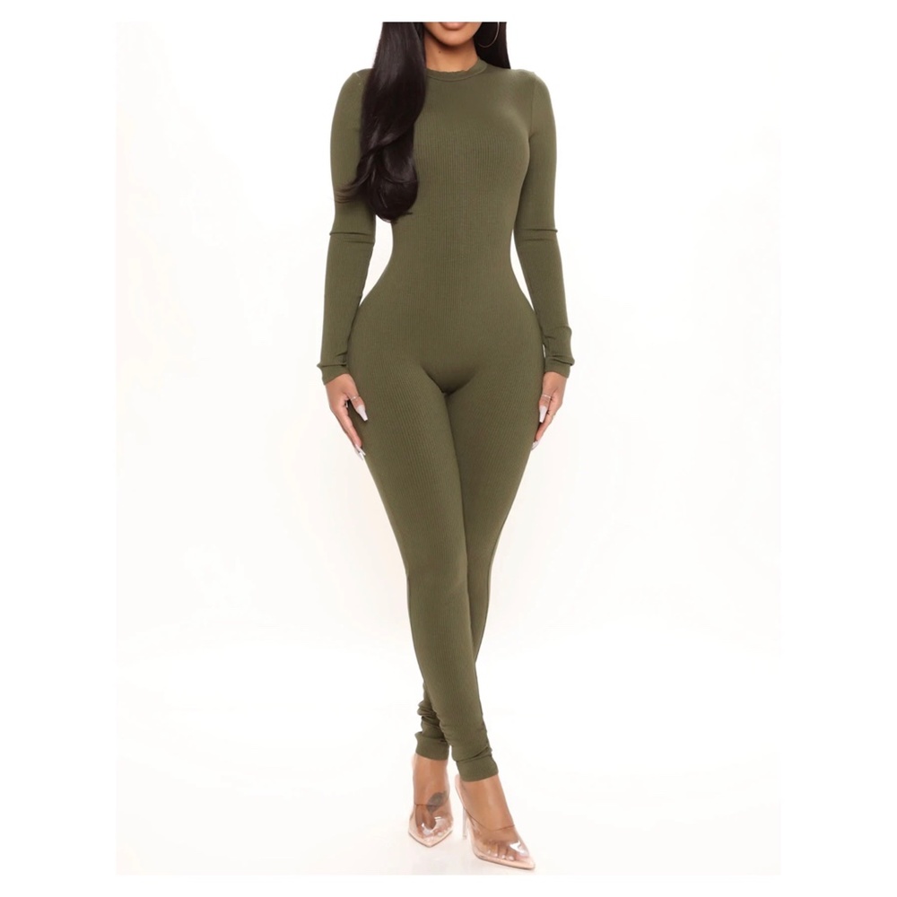 Maribel Snatched Jumpsuit - Olive